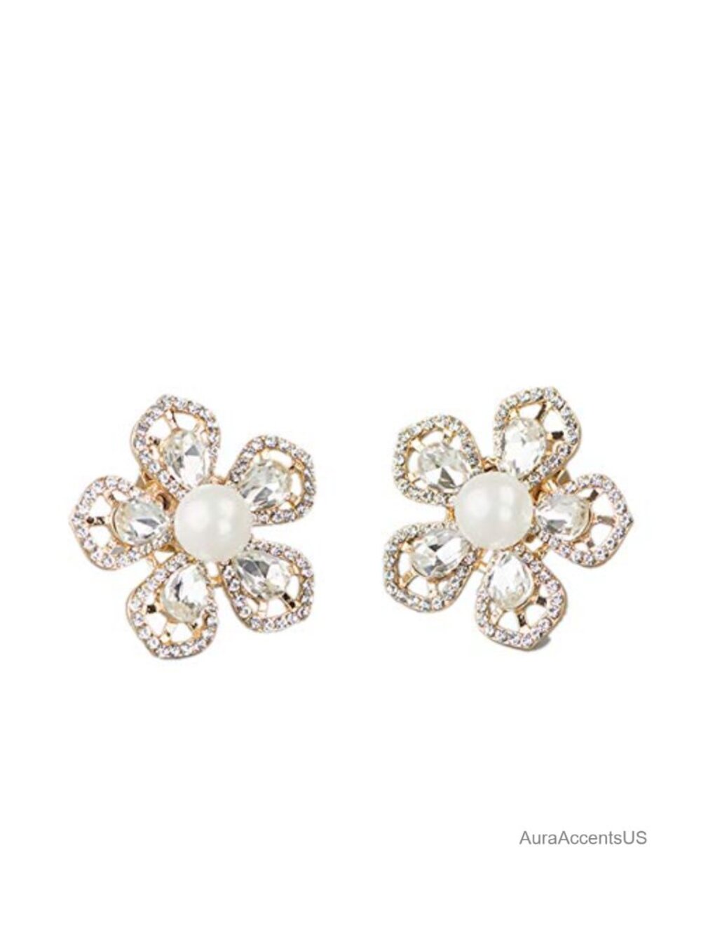 Floral Shoe Clips Pearl Crystal Shoe Buckles Decoration Accessories
